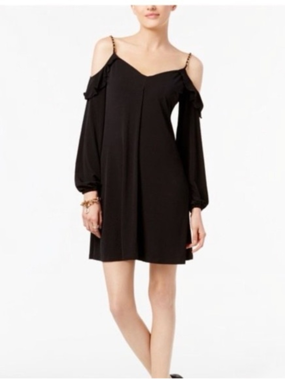 Michael Kors Off The Shoulder Dress With Chains